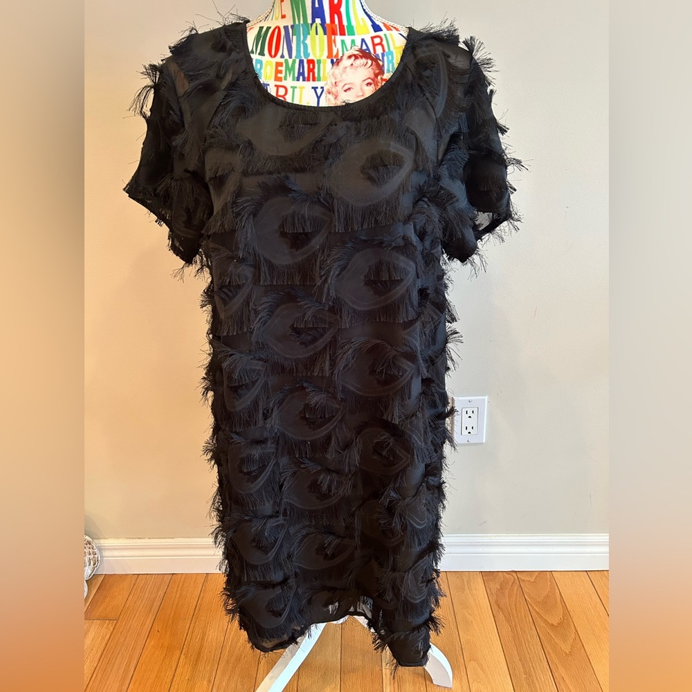 NWOT Laffaire Elegant Black Textured Dress in excellent condition. Size small.